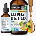 BIO KRAUTER 肺除毒液滴 - 纯 Vegan 肺清洁液状 2 Fl.Oz 28天供应 - Blend Mullein, Elderberry, Stinging Nettle, Ginseng & Angelica 提取 - 呼吸支持