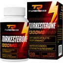 Testosterone 推进器,Turkesterone Supplement 1300mg Ultra 高强度(Ajuga Turkestanica 提取 Std.至20% Testosterone),用于Athletic Performance & Muscle Mass,120 Capsules
