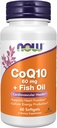 现在食品补充品,CoQ10 60毫克,与Omega 3鱼油,心血管健康*,60软胶