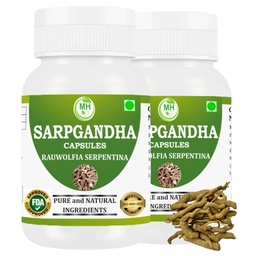 Morsan Health Careal Sarpgandha(劳沃菲亚·塞尔彭蒂纳) Capsules – pack of 2 x 60 Veg Capsules → 500 mg Herbal 提取 → 天然 Ayurvedic 每日健康补充
