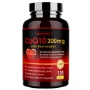 ZEBORA CoQ10-200mg 与Trans-Resveratrol,PQQ & Vitamin E - 高吸附性Coenzyme-Q10 与BioPerine - 为心脏和能量生产提供强抗氧化剂,120 Veggie Capsules