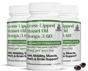 TURNER 新西兰绿色浸泡Omega-3 Mussel Oil,53x 高潜性与UAF1000+超抗氧化剂. 3瓶,180软胶