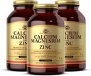 Solgar Calcium Magnesium Plus Zinc - 250片,包装3 - 促进健康骨骼,支持神经和肌肉功能 - 非GMO,Vegan,Gluten Free - 250总服务