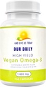 我们的每日Vites Vegan Omega-3 补编 - DHA & EPA脂肪酸的海洋藻类来源 - 植物鱼油替代品 - Carrageenan Free Softgels for Eye健康和最佳健康