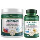 Purity Products JointGel (Berry Flavor) + HA Joint Formula Bundle Bioactive Collagen Peptides + MSM - Supports Joint Function + Flexibility While Fortifying Joint Cartilage - Hyaluronic Acid +More