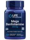 生命延伸 Mega Benfotiamine, 250 mg, 一种脂肪-溶性形式的th胺, 健康代谢, 超生物可用维生素B1, 高概率, 无葡萄糖, 非GMO, 蔬菜, 120 Capsules