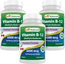 最佳天然维生素B-12作为甲基Cobalamin(Methyl B12),6000 mcg 60 亚语片(60 counts (pack of 3))