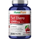 NusaPure Organical Tart Cherry 20:1 提取物,1000 mg 等效于20,000 mg 200 Vegie Caps (Vegan,非GMO) Bioperine