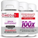 CLINICALLY 证明 (3-Month Supplement) 脑部补充剂 抗衰老,记忆药丸,Omega 5 Pomegrant 补充剂,每瓶3瓶60厘米