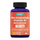 VANI维生素B1与750mg Benfotiamine, 2 in 1 增强公式 - Fat & Water Soluble Thiamine B1 补充 | 120 Capsules | Gluten Free