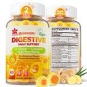Ginger Chews Gummys for Nausea & Digestive Support, 胃部救济, 无糖带涡轮, 无色蒜, Quercetin, Vitamin D3, 偶发性Bloating & Gas, 2Pack