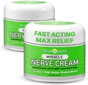 Miracle Nerve Cream - 最大强度 - Turmeric 和 Arnica 混合神经病不适缓解 - 与MSM, B6, E - 美国制造 - 2 Pack
