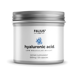 超纯度高的Hyaluronic酸500mg - 95%的Hyaluronate钠 - 高纯度和生物可用性 - 低分子重量 - 非GMO发酵 - 120 capsules