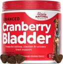 狗UTI治疗 - 养狗的Cranberry补充剂,养狗的天然抗生素以恢复狗尿道感染,支持Bladder,肾和免疫系统 - 90 Cranberry Chews