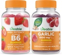 活生生的维生素B6 + 大蒜1000mg, Gummys Bundle - 大品尝,维生素补充,Gluten Free, GMO Free, Chewable (英语).