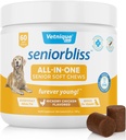 Vetnique Seniorblis Senior Dog 多维他明与Glucosamine,Omega 3 Fish Oil, 以及Probiotics - 用于狗联合体,消化和免疫支持优化健康(All-In-One Daily Vitamin, 60 Ct)