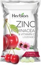 HERBION Naturals Zinc, Echinacea & Vitamin C Lozenges 25 CT,成人和儿童的膳食补助5+,促进整个家庭的健康,25 Counter, Cherry, Pack of 1