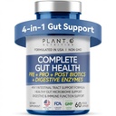 4-in-1 Gut Health Support – Prebiotics + Probiotics + Postbiotics + 消化酶 – DE111 Spore Probiotic for Drobitive Support & Bloating – 非GMO,美国制造 – 60 Veggie Capsules