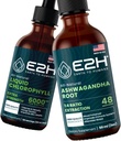 E2H:液态氯酚和Ashwagandha液滴 | Vegan,非GMO - 2 Fl Oz Each (共4 Fl Oz) - Bundle