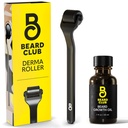 比尔德俱乐部 Derma Roller & Beard Growth Oil - 面部、体部和Scalp部540枚钛微量需求器的微量需求器 - 带桑达尔伍德 & 锡达熊油的Beard Roller