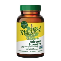 MegaFood 肾上腺增益 - 肾上腺增益,配有Ashwagandha和甘油镁、维生素C、圣巴西尔、Astragalus、降低科蒂索尔水平-蔬菜-60个片(30个服务)