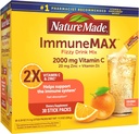 Nature Made ImuneMAX Fizzzy Drinking Mix,配有维生素C,维生素D,以及锌辅以免疫支持,快速吸收,30个棒包,0.4 Ounce