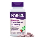 Natrol维生素B12 5000 mcg,快速溶解维生素B12 补充支持健康神经系统和能量代谢,100平板,最多100天的供应量