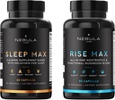 畅销书 Sleep MAX & Rise MAX 专业 Bundle All-in-One Premium Nootropoctics & 功能性蘑菇 混合和平静 混合睡眠