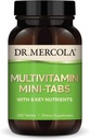 Mercola Multivitamin Mini-Tabs博士,30位服务者(300张牌匾),配有8位关键营养剂、膳食补充剂、支持免疫和脑健康,非GMO