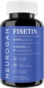 Neurogan Fisetin 补充500MG - 30 纯度 = 98% 健康-老年和脑健康 Fisetin Capsules = 记忆和焦点的大脑补充, 感官支持 = 天然多酚, 非GMO
