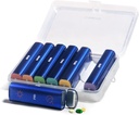 Metal Weekly Pill Organizer 2 Times a Day, Aluminium Alloy Portable Travel Pill Box 7 Day, AM PM Twice Daily Pill Case for Vitamin, Medicine, Supplement, Fish Oil