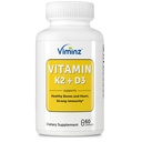 维生素D3/K25,000 IU(125 mcg) - 60 Capsules - 支持健康骨骼和心脏,强豁免