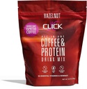 点击咖啡蛋白粉 双镜头 Espresso 16g 蛋白质 23 基本维生素 低卡路里食品替代 150mg 咖啡因 lu Gluten Free | 没有人工火焰或颜色 | Hazelnut