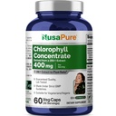 NusaPure Chlorophyll 200:1 提取物,400 mg 等效于80,000mg 60 Veggie Caps(每服一次,平均80,000mg,非GMO,Vegan) 钠 氯化phy