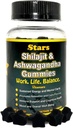 Shilajit Ashwagandha Gummys - 纯 Shilajit Resin 免疫辅助 Resin - 组织 Ashwagandha Gummy 压力、能源与健康, 60 天然恒星形状 Gummys