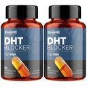 DHT 男子用Saw Palmetto & Biotin的屏蔽剂,液体填充盖的头发生长公式,头发丢失补充剂,头发再生长维生素,专有草药混合剂 - 90 Capsules(2瓶)