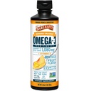 Barlean的Omega 3 鱼油液体补充剂,男女维生素D,EPA和DHA脂肪酸的1080mg,促进大脑和心脏健康——非GMO,芒果桃,16 oz
