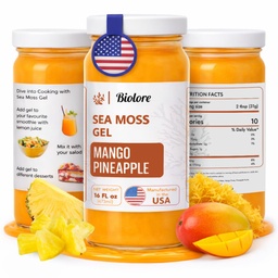 生化船 野生海 Moss Gel - 芒果菠萝 16 oz - 火焰海 Moss Gel 具有基本维生素和追踪矿物 - Vegan 超级食品 - 在美国制造,无胶质,无添加糖