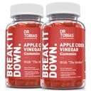 Tobias Apple Cider Vinegar Gummys博士与《母亲》,每期500mgACV, Plus Folate, B6, B12 & Iodine, 支持消化健康, Gut Cleanse & Detox, Vegan, 120 Gummys