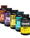 Jacked Factory Thermogenic Fat Burner体重损失补充剂 - Burn-XT 热能和Lean PM 夜间体重损失睡眠援助 - Lean-XT Cafeine - Free Fat Burner, Yohimbine Capsules, Dry XT 二尿素