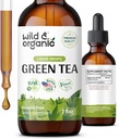 野生和有机绿色茶叶提取液滴 - 抗氧化剂补充剂 - 天然绿色茶叶补充剂 w/Camelia Sinensis - Vegan,糖和无酒精丁基 - 2 fl oz