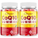 CoQ10 Gummys与PQQ-400 MG Coenzyme Q10 高潜力,与Ayurvedic Herbs,适应性蘑菇混合剂和心脏,脑,能量,豁免,樱桃火焰,120 Vegan Gummys 增强