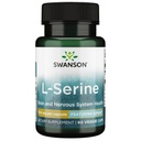Swanson Ajipure L-Serine Pharmachecal USP 高纯度氨基酸补充认知功能脑健康 500 mg 60 Veggie Capsules