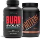 V Shred Burn Evolve 2.0和蛋白质巧克力粉盒的雕塑民族