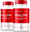 (2 Pack) Gluco Ally Capsules,官方GlucoAlly Pilles,综合血液支持公式,所有维持健康水平的自然补充,Premium Gluco-Ally Capsulas Review (120 Capsules).