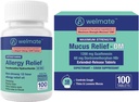 WELMATE Total Respiratory Health Bundle: Allergy Relief Fexofenadine HCl 60mg (100 Ct) 12-Hour Non-Drowsy Antihistamine + Maximum Strength Mucus Relief DM 1200mg Guaifenesin & 60mg DXM (100 Ct)