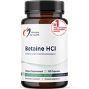 配百事宁的Betaine HCl设计 - 750mg Betaine Hydrople Chloride + 蛋白质消化酶 - 支持消化功能的非GMO补充(120 Capsules)