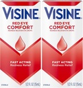 维辛红眼慰藉 红外救济眼滴 帮助 Relieve Red Eyes 由于小眼刺激快,Tetrahydrozoline HCl, 0.5 f. oz (Pack of 2)
