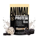 动物Whey 隔离蛋白粉 - 装入工作前和工作后肌肉构建器,并使用针对男女的消化酶进行恢复 - 25g 蛋白质,大味,低糖 - 饼干和奶油 10磅