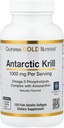 California Gold Nutrition Antarctic Krill Oil, Omega-3 Phospholipids with Naturally Occurring Astaxanthin, Natural Strawberry & Lemon Flavor, Non GMO, 1,000 mg, 120 Fish Gelatin Softgels
